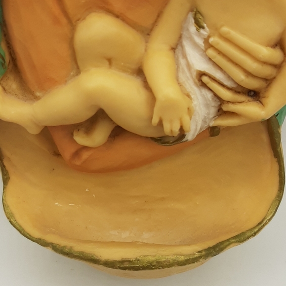 Vintage Virgin Mother Mary Madonna Baby Jesus Child Wall Art Holy Water Italy - Picture 3 of 6